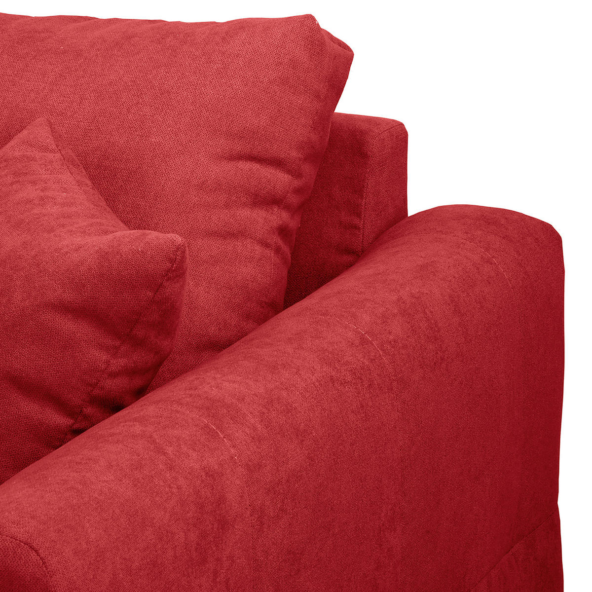 ECKSOFA Ariella in Mikrofaser Rot  161/231 cm  - Rot/Naturfarben, Design, Holz/Textil (161/231cm) - Livetastic