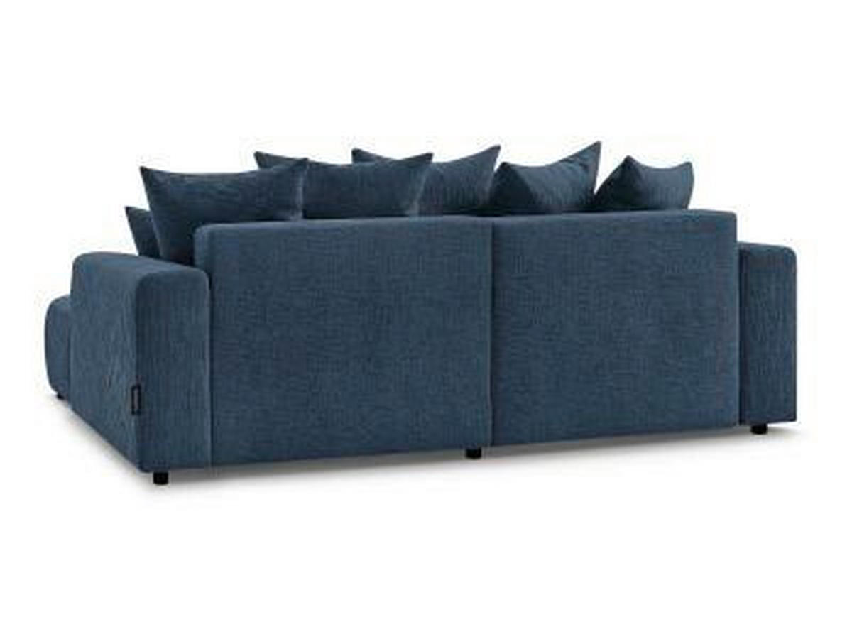 ECKSOFA Ottomane rechts  ATILLA Dunkelblau Struktur  - Schwarz/Dunkelblau, MODERN, Kunststoff/Textil (244/149cm)