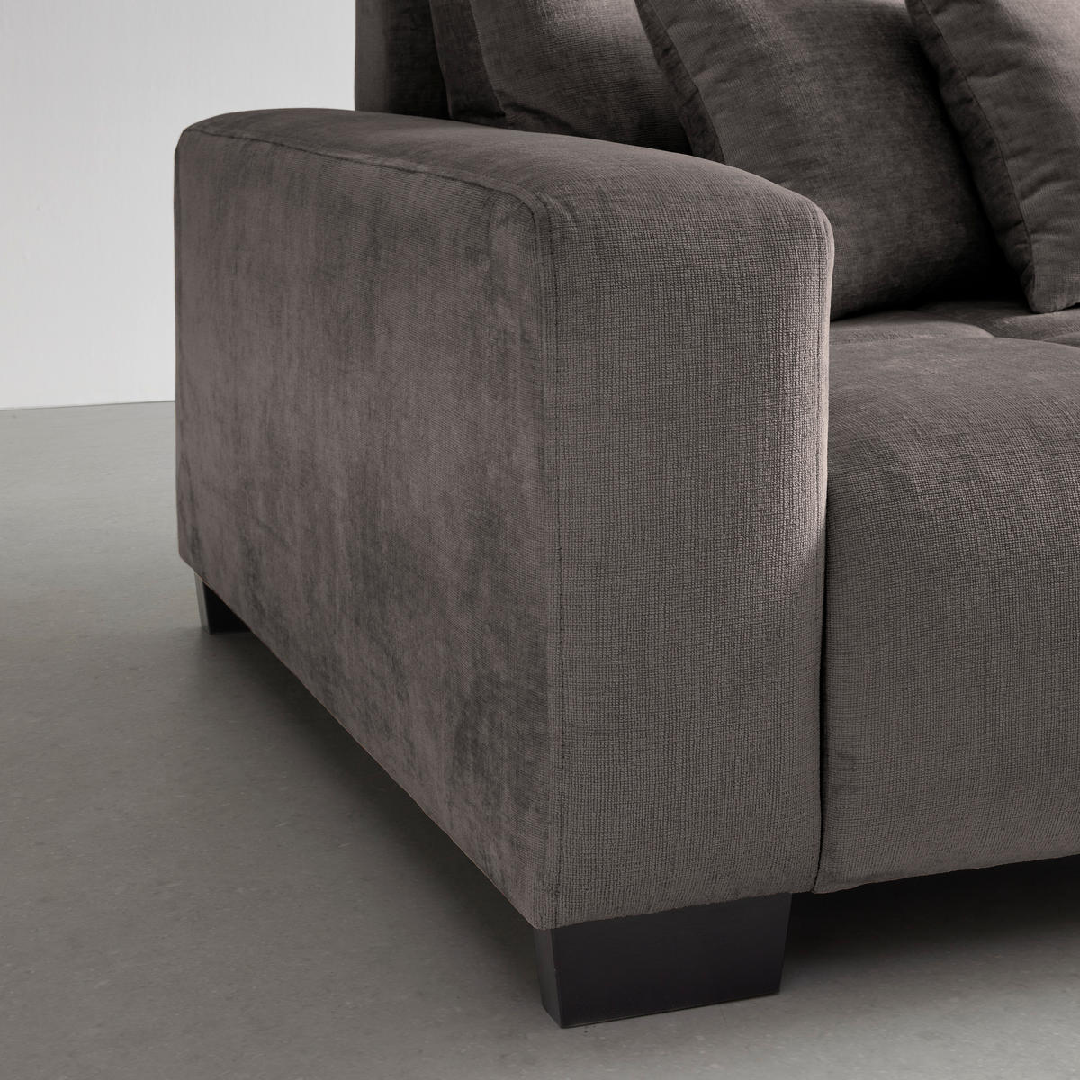 BIG SOFFA i grafitfärgad  - grafitfärgad/svart, Modern, trä (246/93/124cm) - MID.YOU