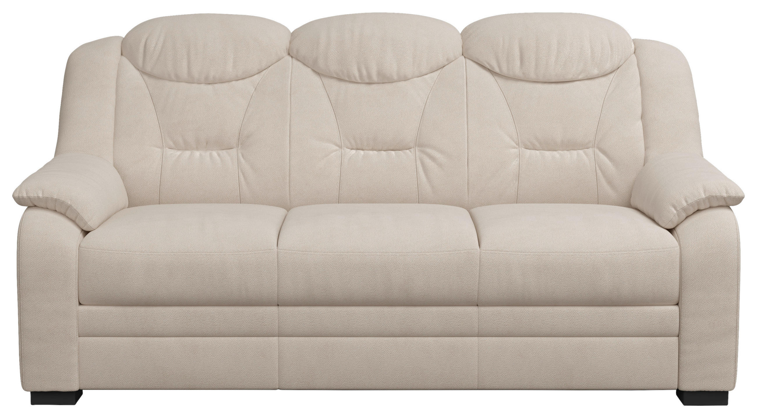 3-SITZER-SOFA in Chenille Beige - Beige/Schwarz, Basics, Kunststoff/Textil (189/99/99cm) - MID.YOU
