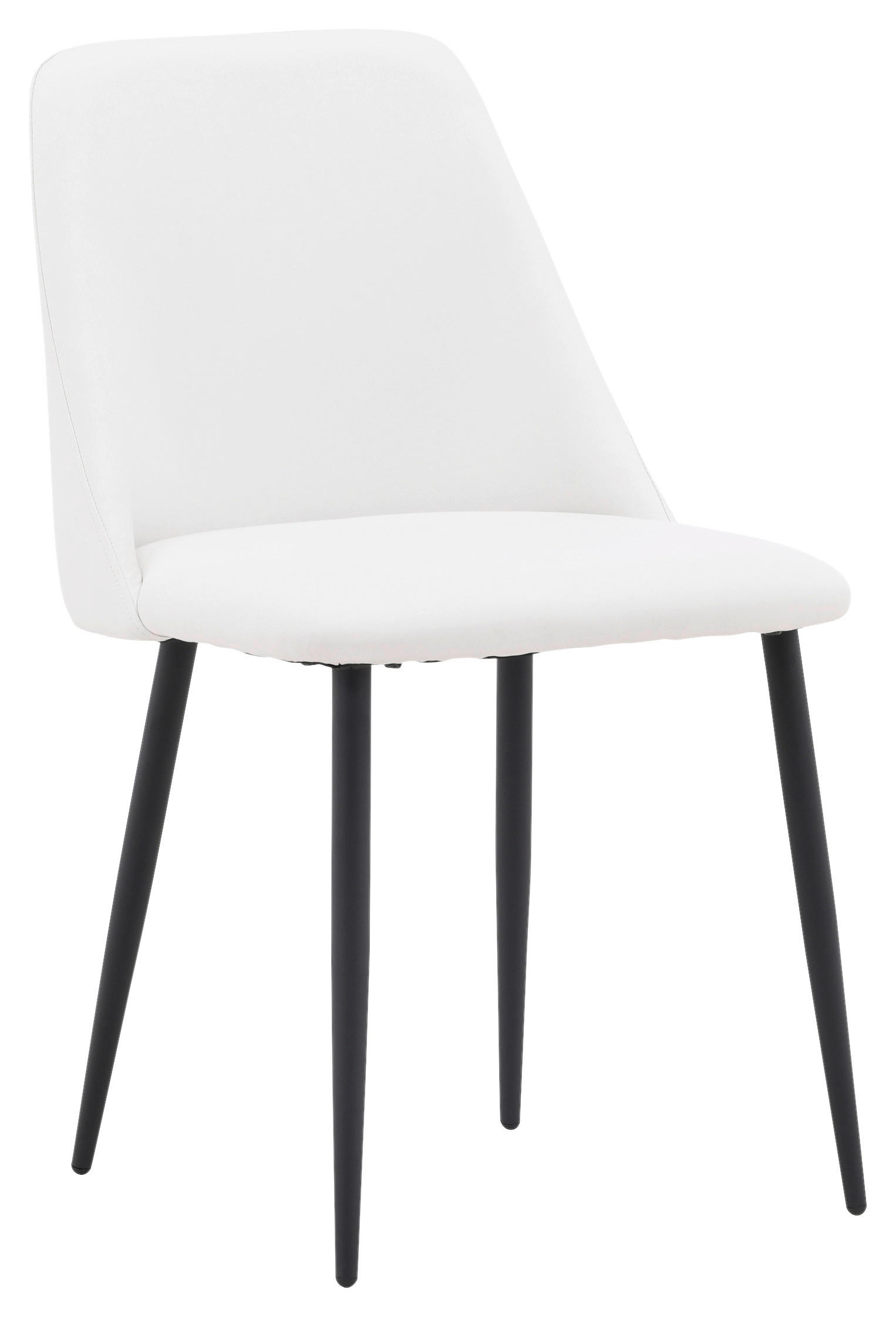 STUHL-SET 2 Stück  in Stahl Lederlook (vegan)  - Schwarz/Weiß, Design, Textil/Metall (49/87/56cm) - Livetastic