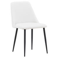 STOLSET 2 styck stål läderimitation (vegan)  - vit/svart, Design, metall/textil (49/87/56cm) - Livetastic