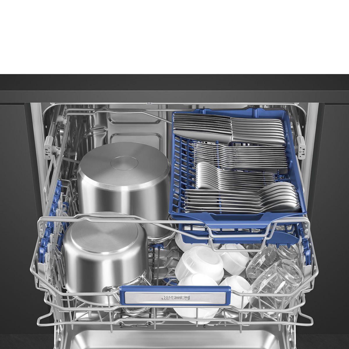 GESCHIRRSPÜLER STL324AQLH  - Silberfarben, Basics, Metall (59,8/85,5/55cm) - SMEG