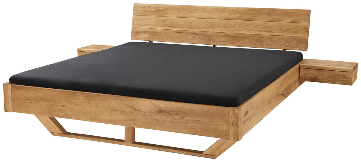 BALKENBETT 160/220 cm  in Wildeiche  - Wildeiche, Natur, Holz (160/220cm) - Linea Natura