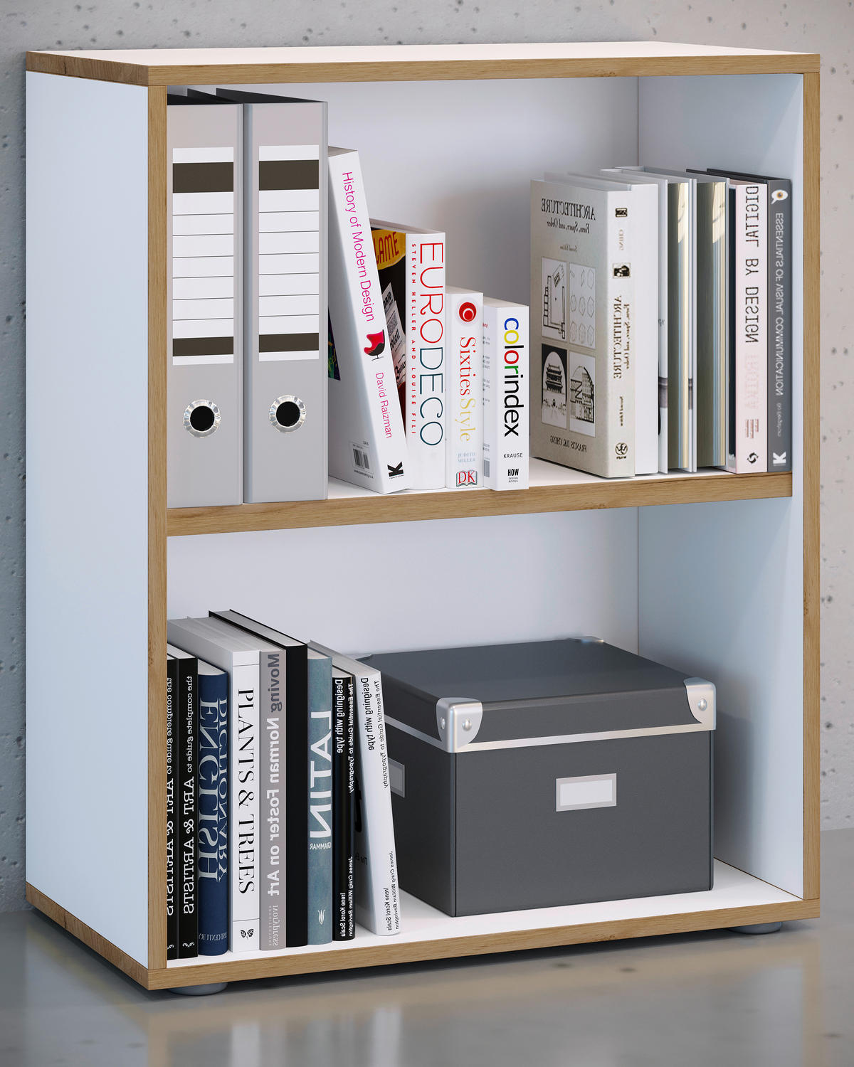 AKTENREGAL 60/74/33 cm  - Honigeiche/Weiss, Design, Holzwerkstoff/Kunststoff (60/74/33cm) - MID.YOU