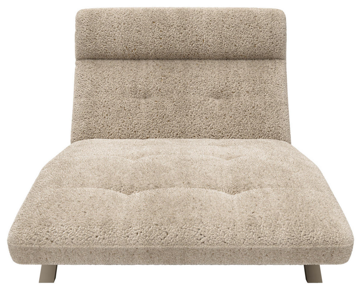 RELAXLIEGE in Chenille, Teddystoff Cappuccino  - Kaschmir/Cappuccino, Design, Textil/Metall (120/54-113/158-198cm) - Pure Home Lifestyle