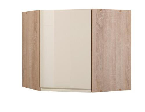 VÄGGHÄNGT HÖRNSKÅP 60/57/60 cm  i creme, Sonoma ek  - Sonoma ek/creme, Basics, träbaserade material (60/57/60cm) - Held