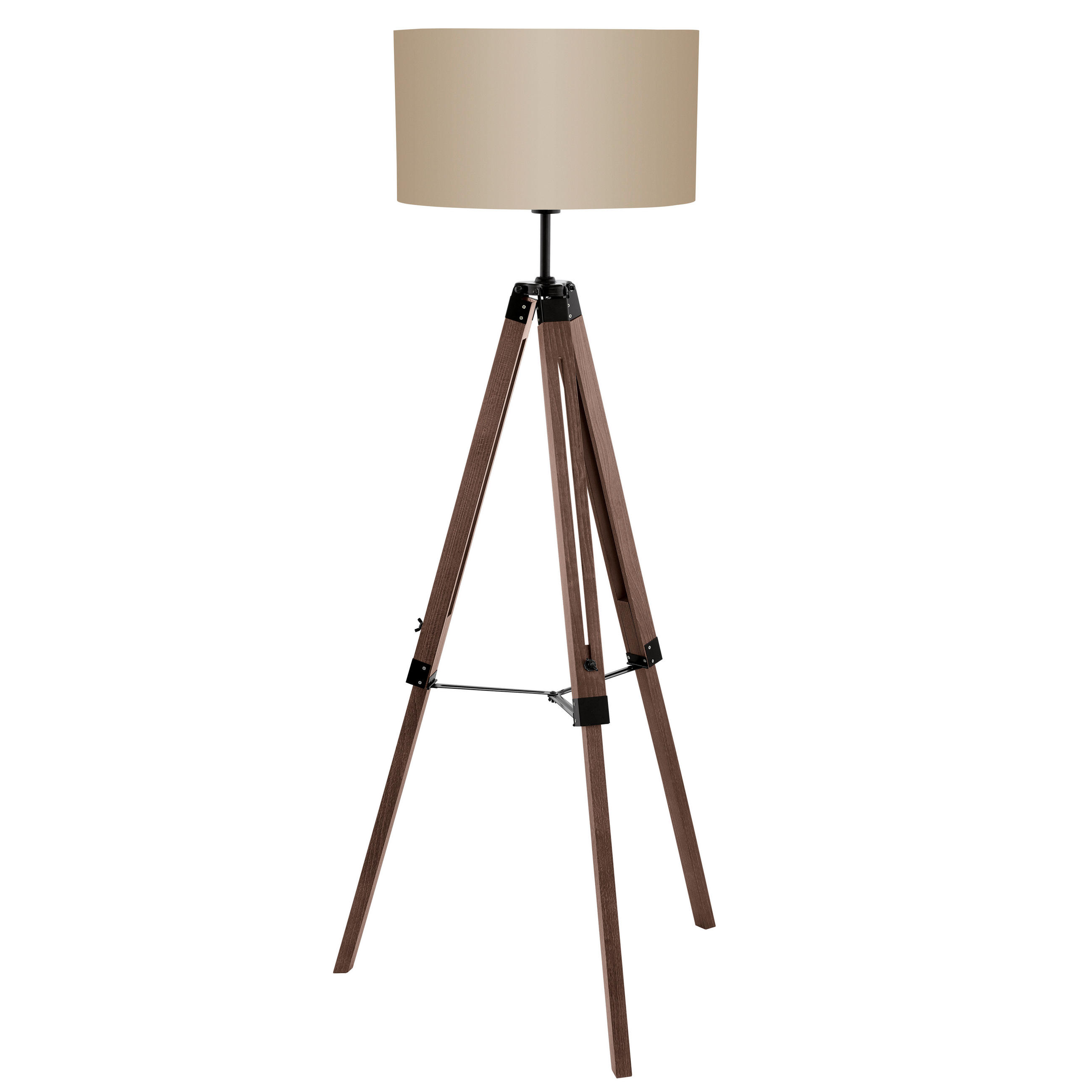 STEHLEUCHTE Lantada 70/155 cm  - Taupe/Nussbaumfarben, Natur, Holz/Textil (70/155cm) - Eglo