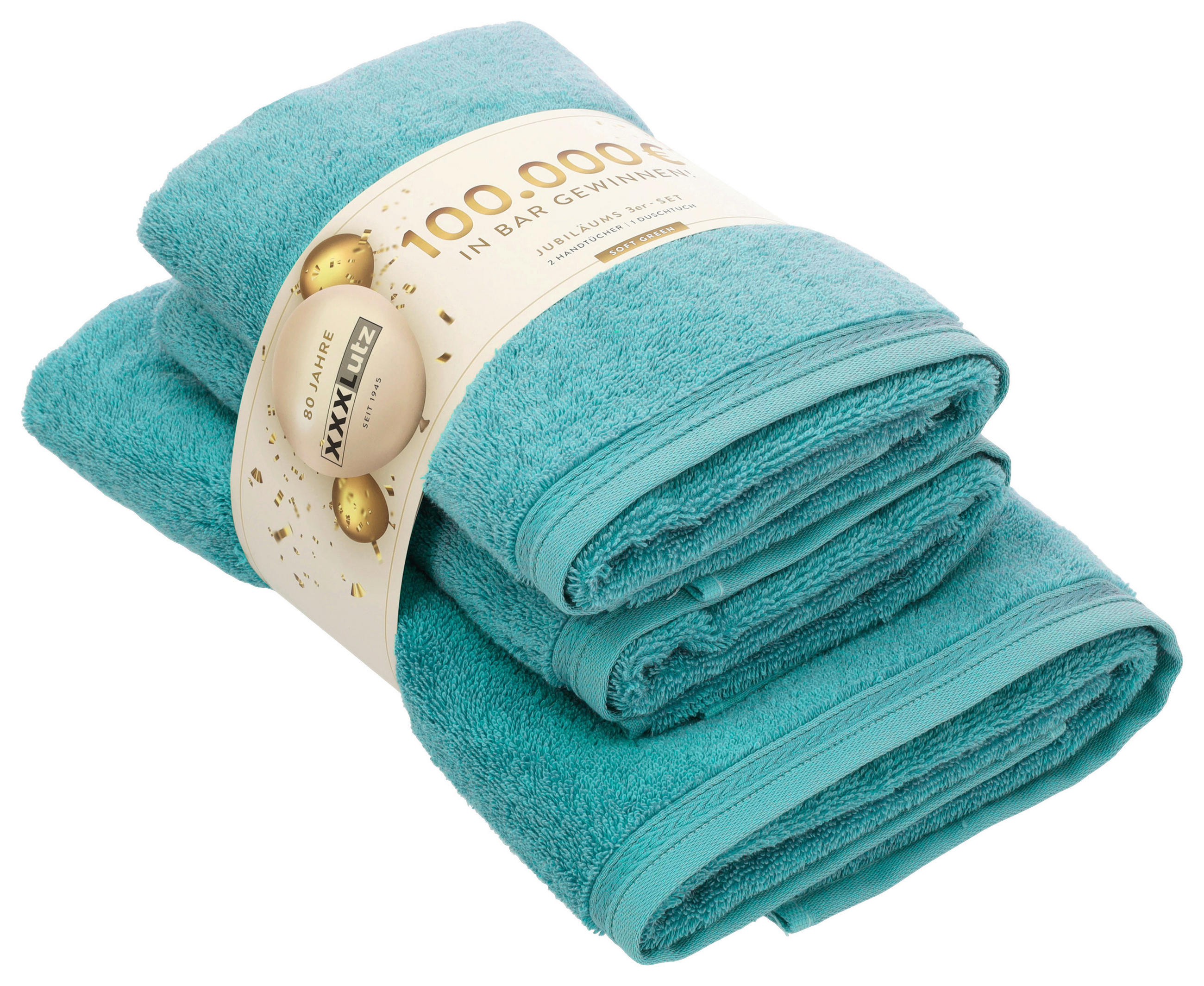 FROTTIERSET Jubiläums Set DE Grün 3-teilig  - Grün, Basics, Textil - Vossen