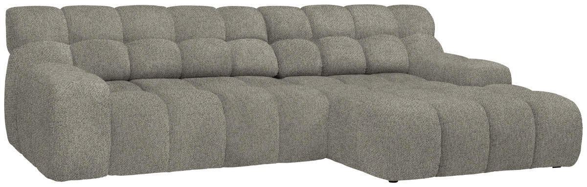 ECKSOFA Graubraun Webstoff  - Graubraun/Schwarz, MODERN, Kunststoff/Textil (297/180cm) - Welnova