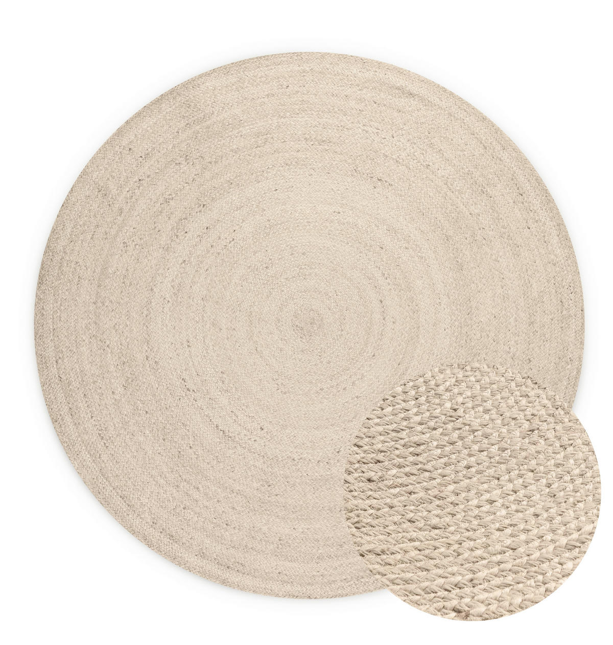 JUTETEPPICH 100 cm Jute Braided Champagner  - Champagner, KONVENTIONELL, Textil (100cm) - Hanse Home
