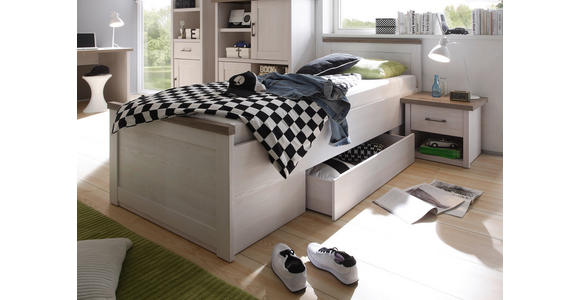 NACHTKÄSTCHEN 51/46/43 cm  in Weiß, Trüffeleichefarben  - Trüffeleichefarben/Graphitfarben, LIFESTYLE, Holzwerkstoff/Metall (51/46/43cm) - Carryhome