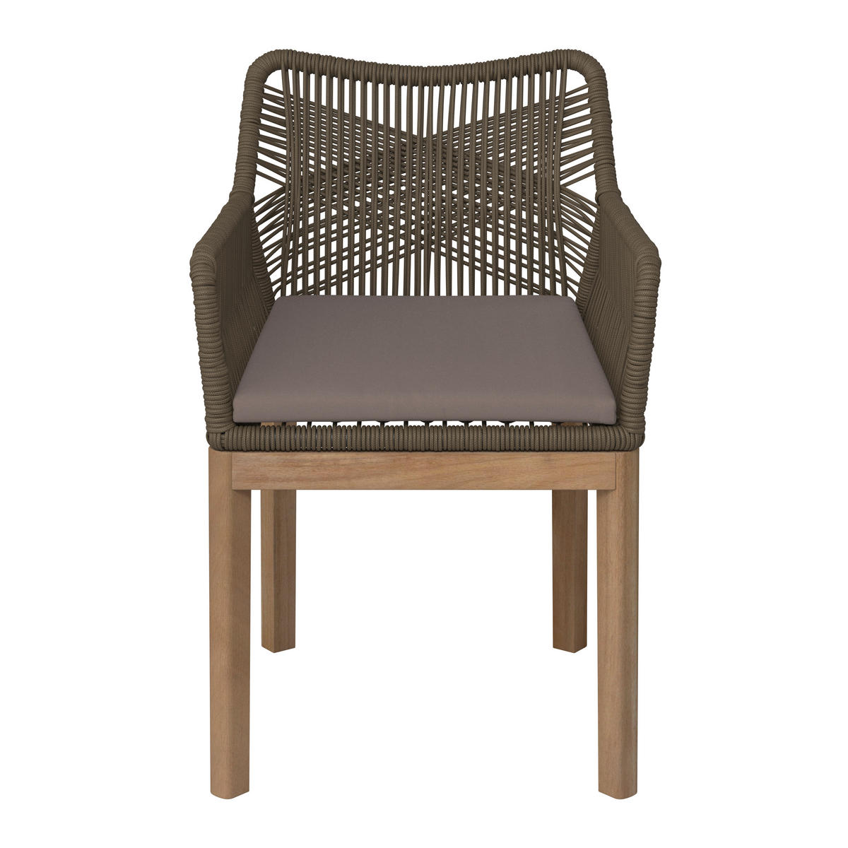 FOTOLIU PENTRU GRĂDINĂ in lemn, metal, plastic, textil gri deschis, culoare lemn tec  - gri deschis/culoare lemn tec, Modern, plastic/lemn (58/64/81cm) - Ambia Garden