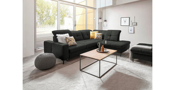 ECKSOFA in Chenille Anthrazit 310/240 cm - Anthrazit/Schwarz, Design, Textil/Metall (310/240cm) - Xora