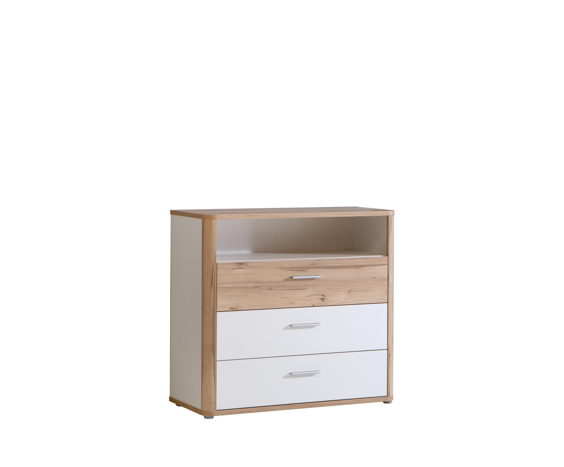 KOMMODE  in 100,4/92,7/41,3 cm  - Eichefarben/Alufarben, KONVENTIONELL, Holzwerkstoff/Kunststoff (100,4/92,7/41,3cm) - Xora