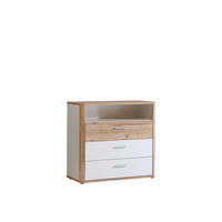 KOMMODE 100,4/92,7/41,3 cm  in Weiss, Eichefarben  - Weiss/Eichefarben, Konventionell, Holzwerkstoff/Kunststoff (100,4/92,7/41,3cm) - Xora