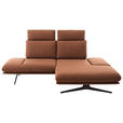 ECKSOFA  in Flachgewebe Cognac  234/155 cm  - Cognac/Schwarz, Design, Textil/Metall (234/155cm) - Dieter Knoll