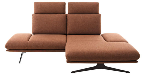 ECKSOFA  in Flachgewebe Cognac  234/155 cm  - Cognac/Schwarz, Design, Textil/Metall (234/155cm) - Dieter Knoll