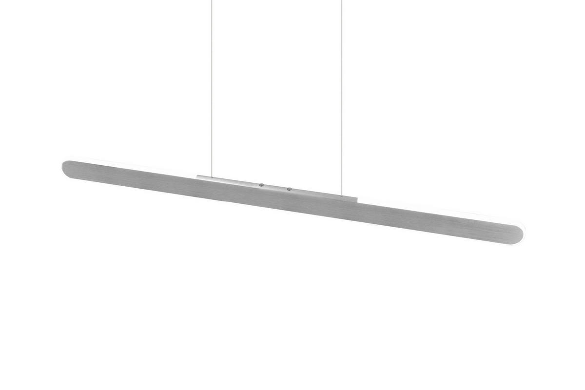 LED-PENDELLEUCHTE Helios 100/8,5/150 cm   - Alufarben/Weiß, Design, Kunststoff/Metall (100/8,5/150cm) - Trio Leuchten