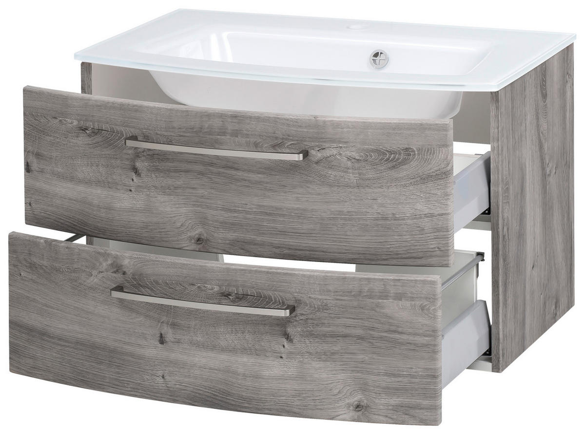 TVÄTTSTÄLL MED KOMMOD 80 cm  - vit/aluminiumfärg, Klassisk, metall/trämaterial (80cm) - Held