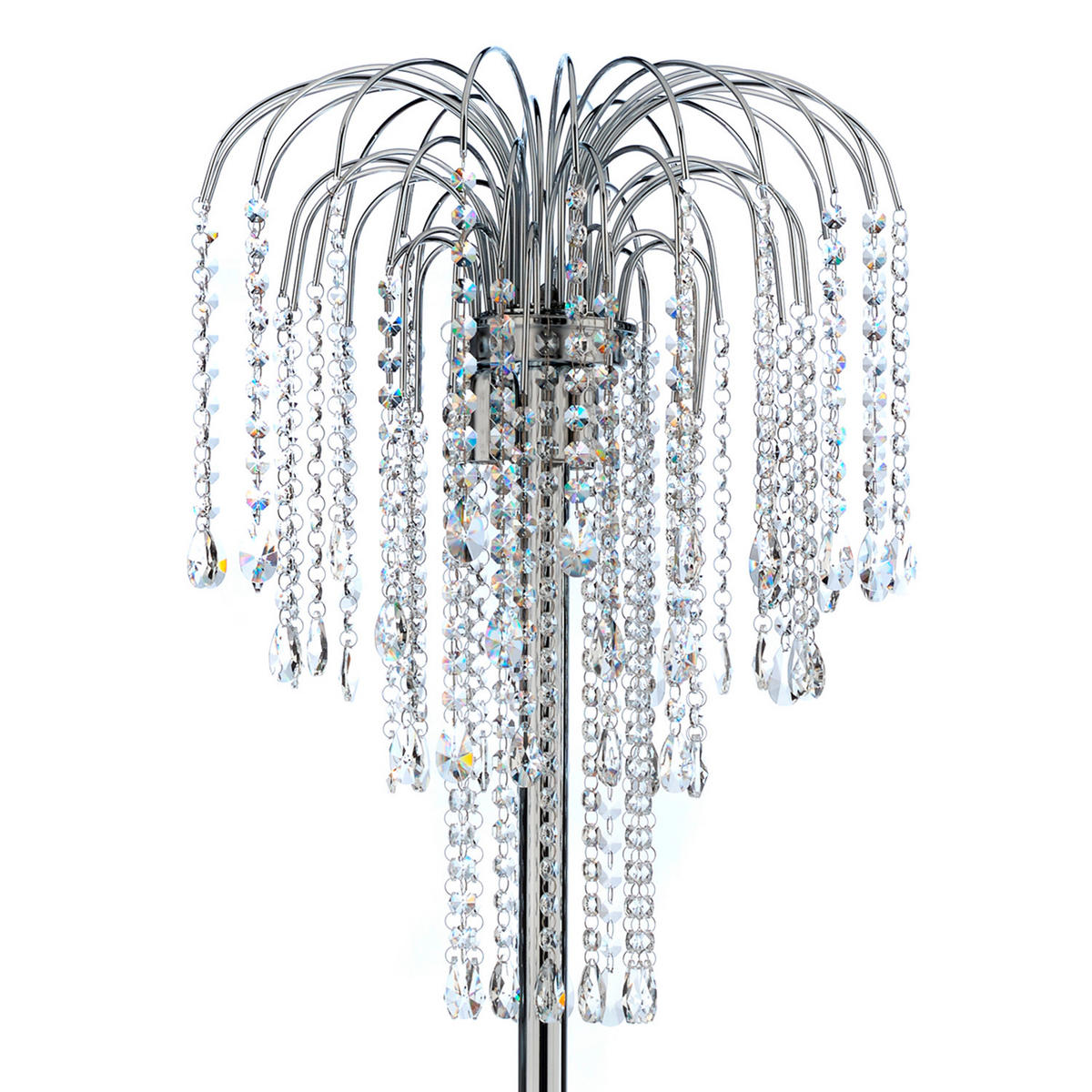 STEHLEUCHTE Modern 40/160 cm  - Chromfarben, KONVENTIONELL, Glas/Metall (40/160cm)