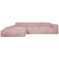 ECKSOFA HANNAH Rosa Cord  - Schwarz/Rosa, Design, Kunststoff/Textil (170/343cm) - MID.YOU