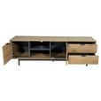 LOWBOARD META in 180/56,2/40 cm - Eichefarben/Anthrazit, Design, Holzwerkstoff/Metall (180/56,2/40cm) - Xora