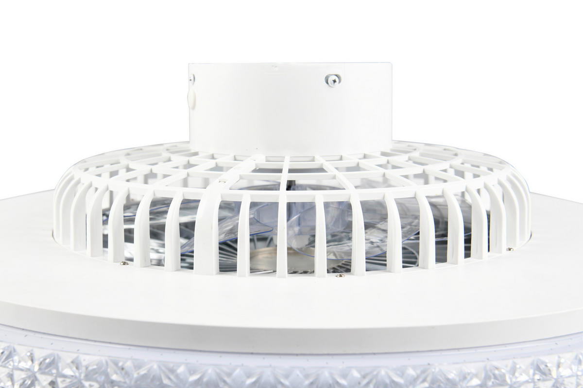 DECKENVENTILATOR  60/18 cm    - Chromfarben/Weiss, Trend, Kunststoff (60/18cm)