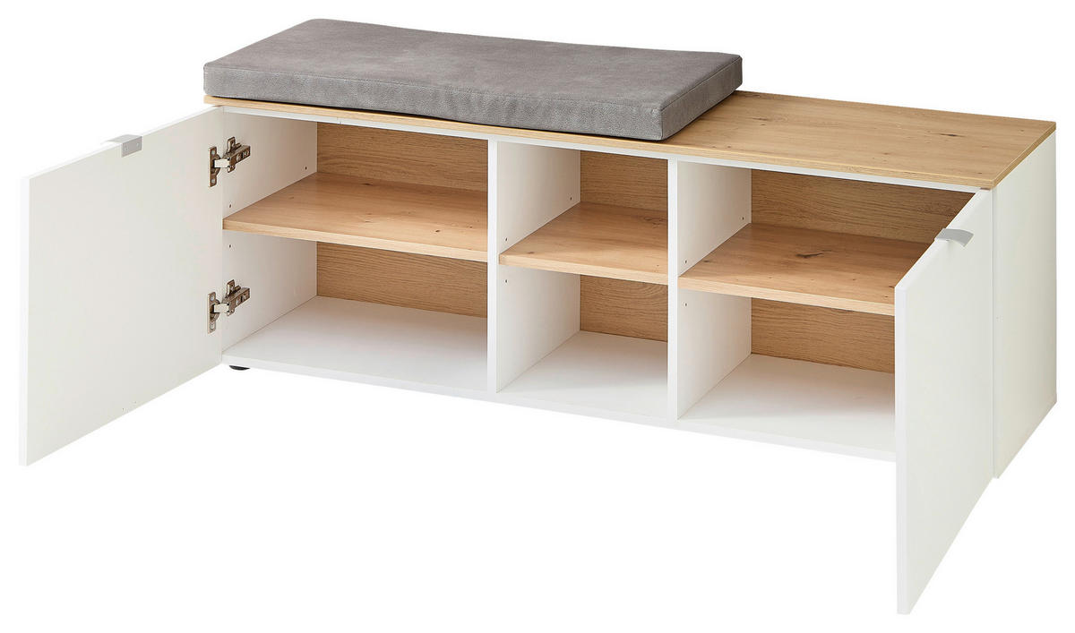 GARDEROBE 4-teilig  in 206/202/38 cm  - Weiß/Eiche Artisan, Design, Glas/Holzwerkstoff (206/202/38cm)