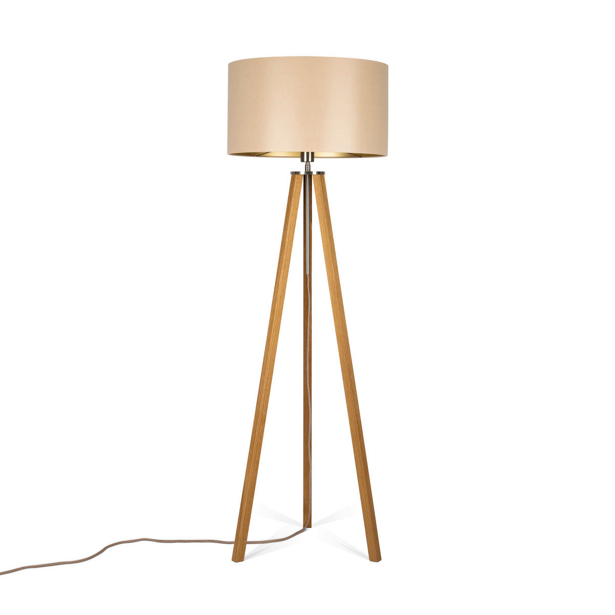 STEHLEUCHTE Skandinavisch  50/150/50 cm   - Eichefarben/Beige, MODERN, Naturmaterialien/Holz (50/150/50cm)