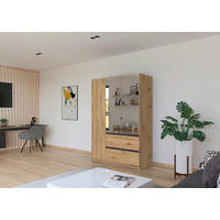 DREHTÜRENSCHRANK 136/197/54 cm 3-türig Eiche Artisan  - Eiche Artisan/Grau, MODERN, Holzwerkstoff (136/197/54cm) - Rauch Möbel