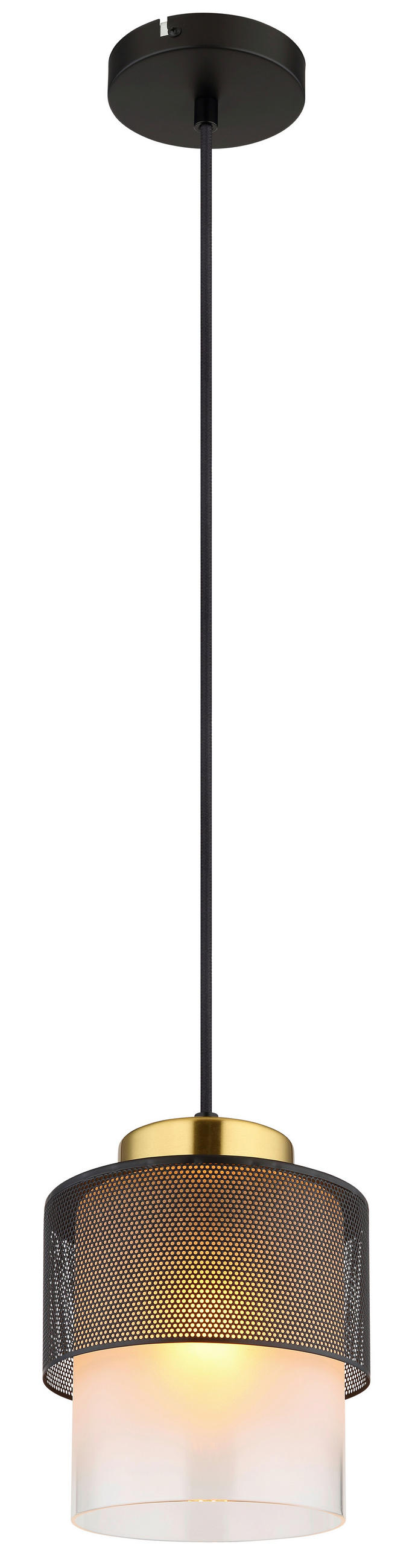 HÄNGELEUCHTE 18/120 cm    - Klar/Messingfarben, Design, Glas/Metall (18/120cm) - Globo