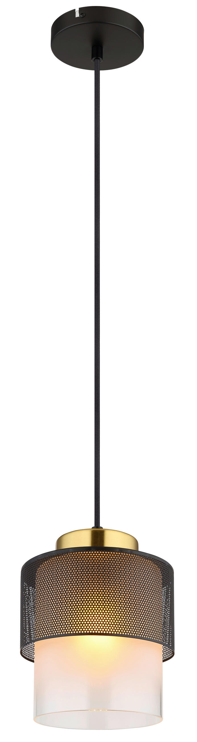 HÄNGLAMPA 18/120 cm  - klar/mässingsfärgad, Design, metall/glas (18/120cm) - Globo