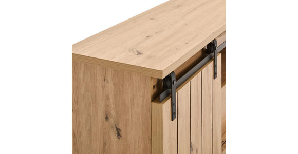 LOWBOARD  in 160/56/40 cm  - Eichefarben/Schwarz, LIFESTYLE, Holzwerkstoff/Kunststoff (160/56/40cm) - Landscape