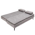 BOXSPRINGSOFA Flachgewebe Grau  - Schwarz/Grau, Design, Textil/Metall (204/93/100cm) - Novel