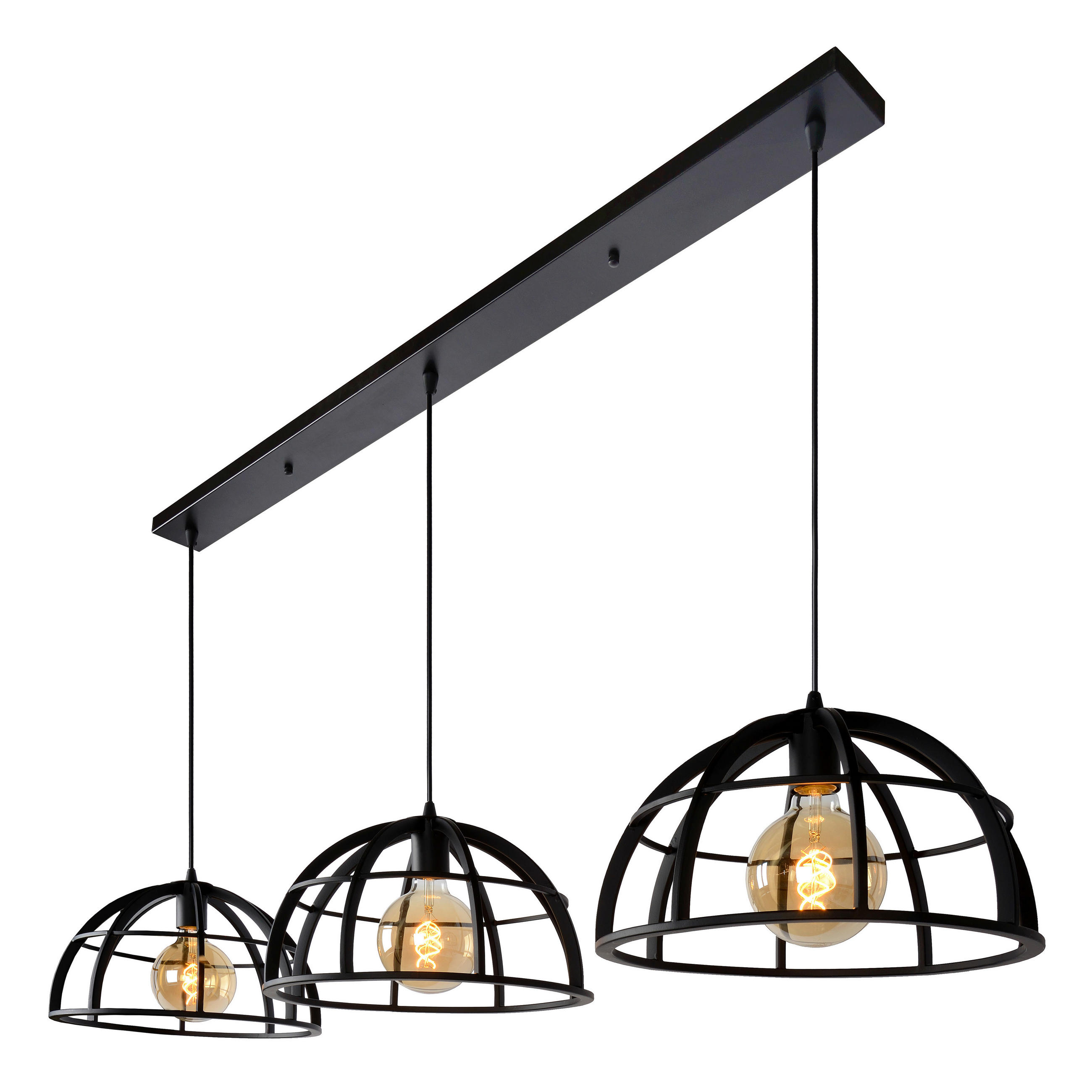 LED-HÄNGELEUCHTE Dikra 150/40/150 cm   - Schwarz, KONVENTIONELL, Metall (150/40/150cm) - Lucide