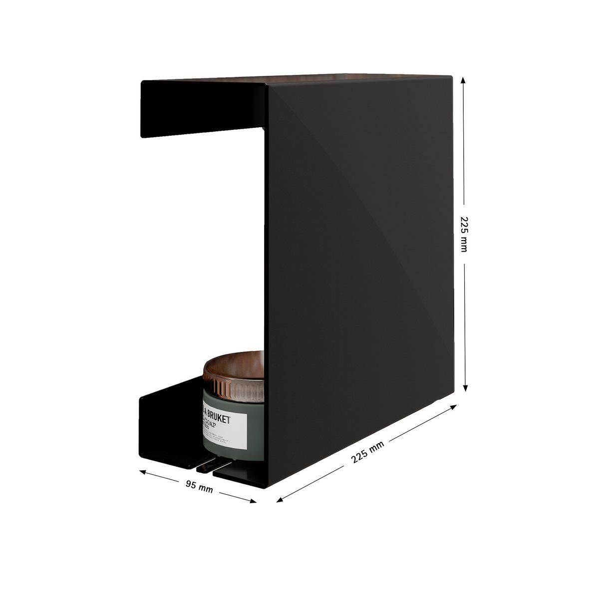 DUSCHABLAGE Metall  - Schwarz, Basics, Metall (22,5/22,5/9,5cm) - Novel