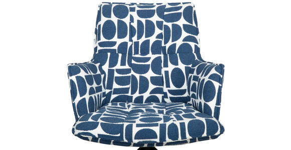ARMLEHNSTUHL in Eisen Jacquard - Blau/Schwarz, Design, Textil/Metall (59/89,5/63cm) - Novel