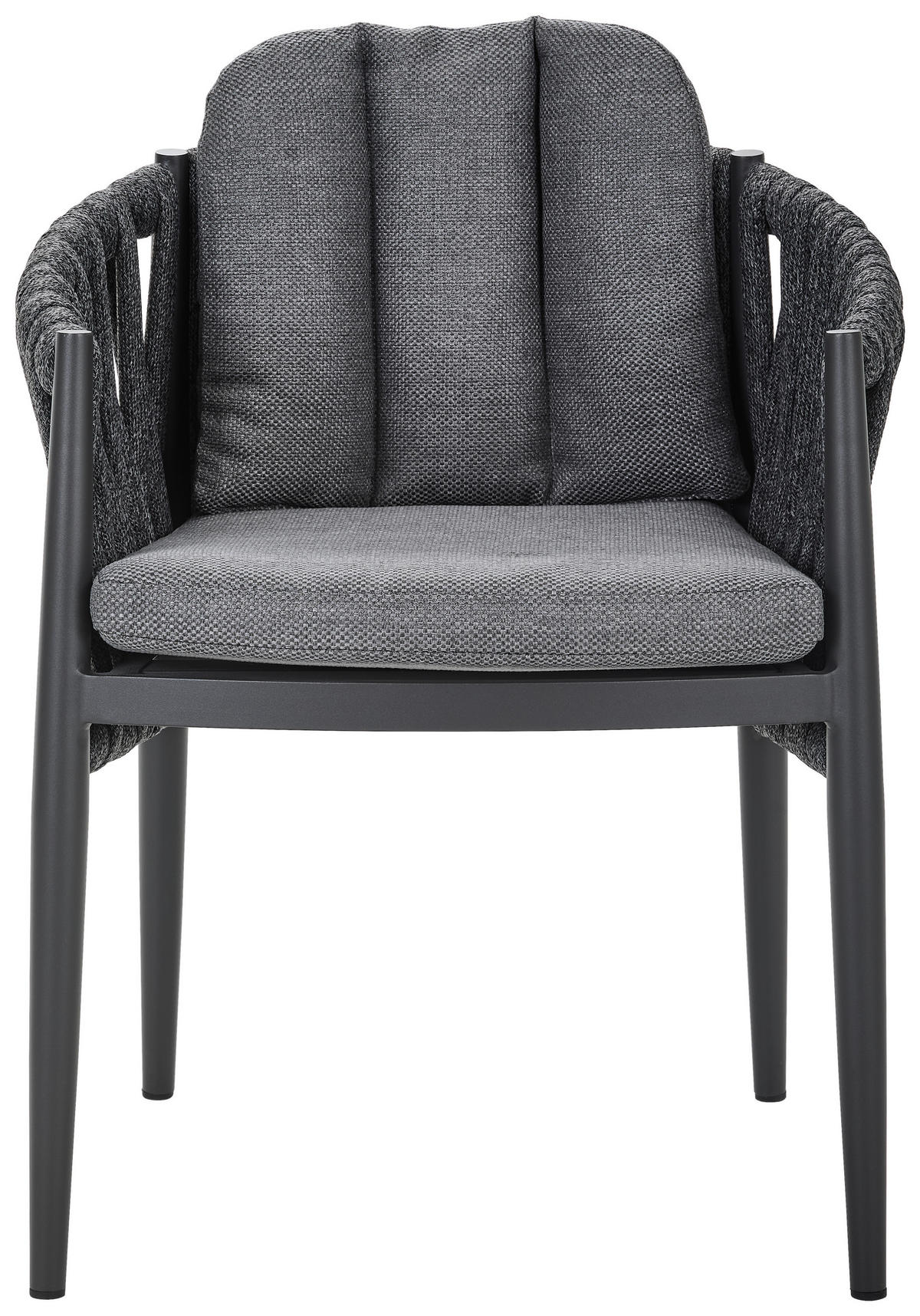 GARTENSESSEL Aluminium Anthrazit, Dunkelgrau  - Dunkelgrau/Anthrazit, Design, Textil/Metall (64/78/63cm) - Amatio