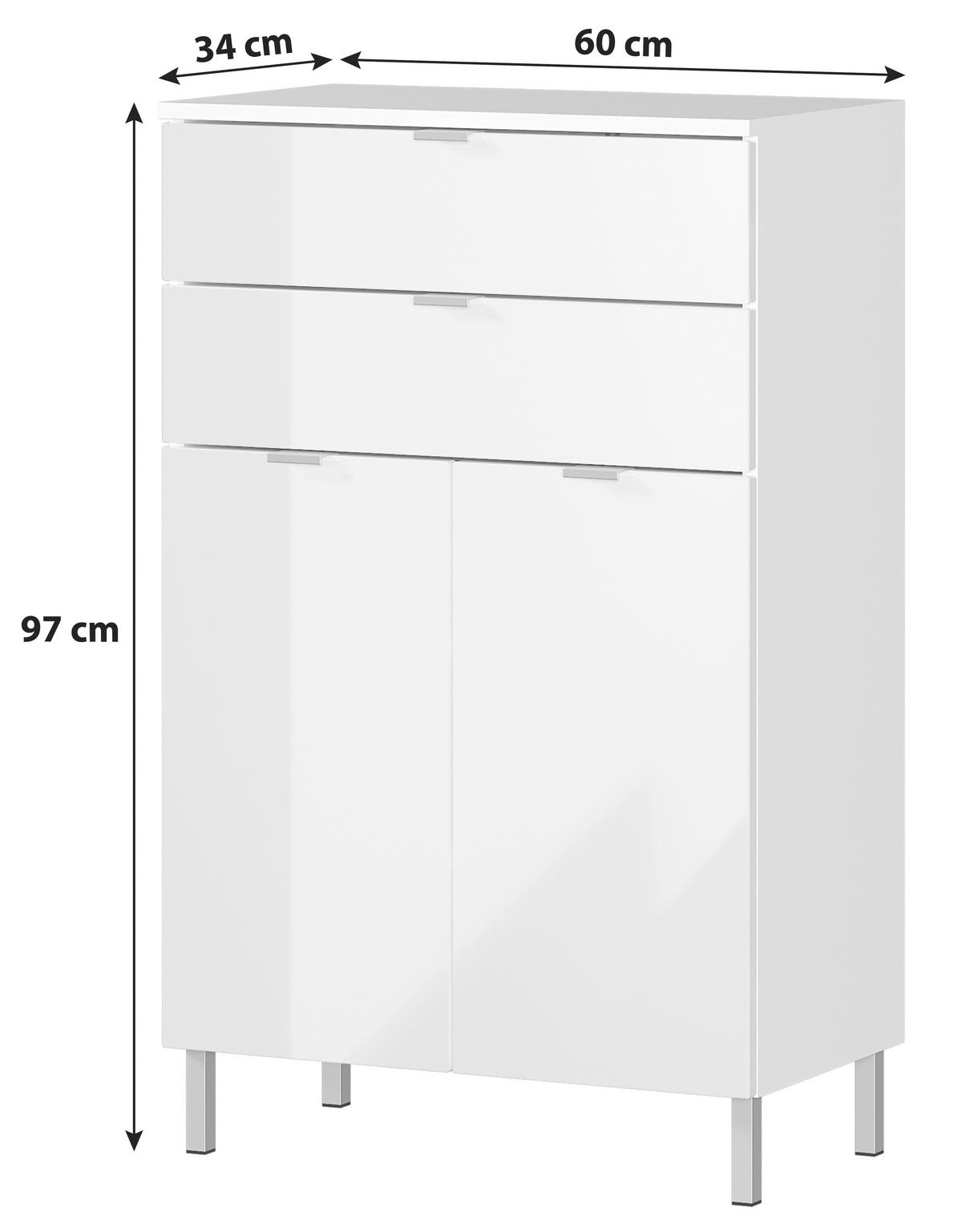 KOMMODE Germania 8531-569 GW-MAURESA  in 60/97/34 cm  - Chromfarben/Graphitfarben, KONVENTIONELL, Holzwerkstoff/Metall (60/97/34cm) - Germania