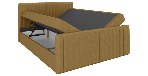 BOXBETT 160/200 cm  in Senfgelb  - Senfgelb/Schwarz, Basics, Kunststoff/Textil (160/200cm) - Carryhome