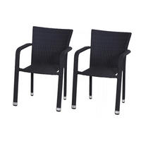 GARTENSESSEL-SET Metall, Kunststoff Schwarz  - Schwarz, MODERN, Kunststoff/Metall (56/83/60cm) - Gardenson