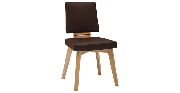 STUHL beflockt Wildeiche massiv Dunkelbraun, Eichefarben - Eichefarben/Dunkelbraun, KONVENTIONELL, Holz/Textil (48/88/49cm) - Dieter Knoll