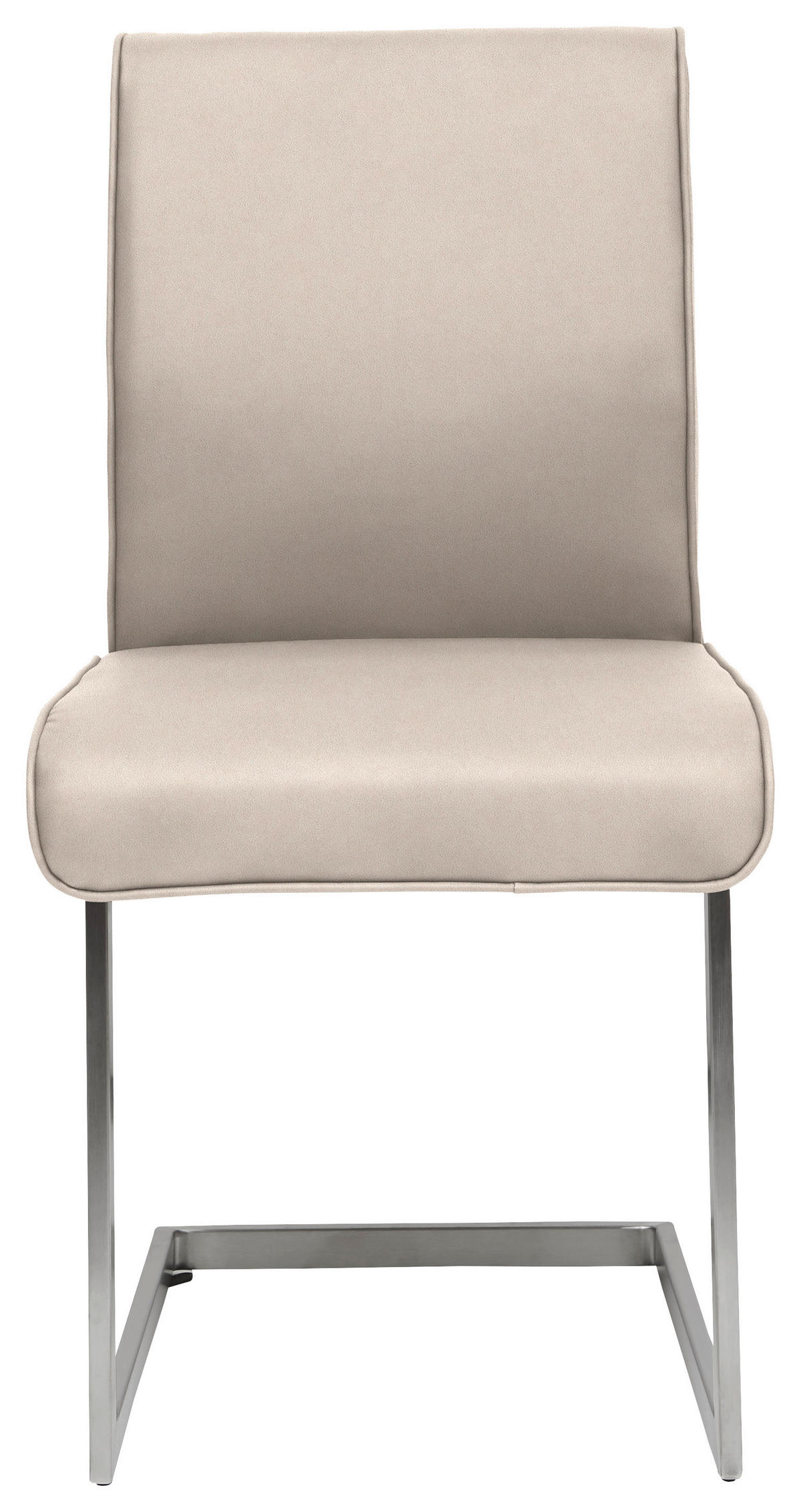 SCHWINGSTUHL  in Stahl Mikrofaser  - Edelstahlfarben/Creme, Design, Holzwerkstoff/Textil (48/91/60cm) - Dieter Knoll