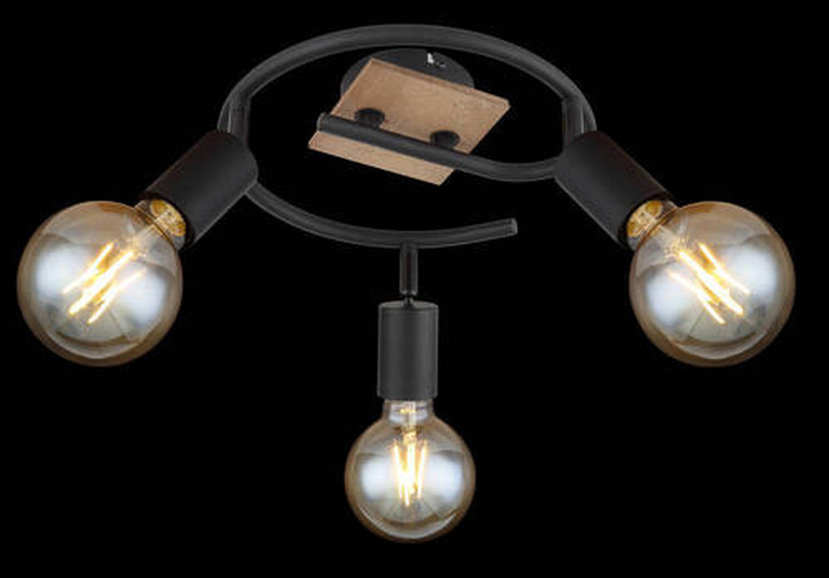 SPOTLIGHT 25/14 cm   - brun/svart, Basics, metall/trä (25/14cm) - Globo