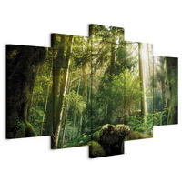LEINWANDBILD Landschaft und Natur, Bäume Dunkelgrün, Hellgrün  - Dunkelgrün/Hellgrün, Basics, Holzwerkstoff/Textil (200/100/1.2cm) - artgeist
