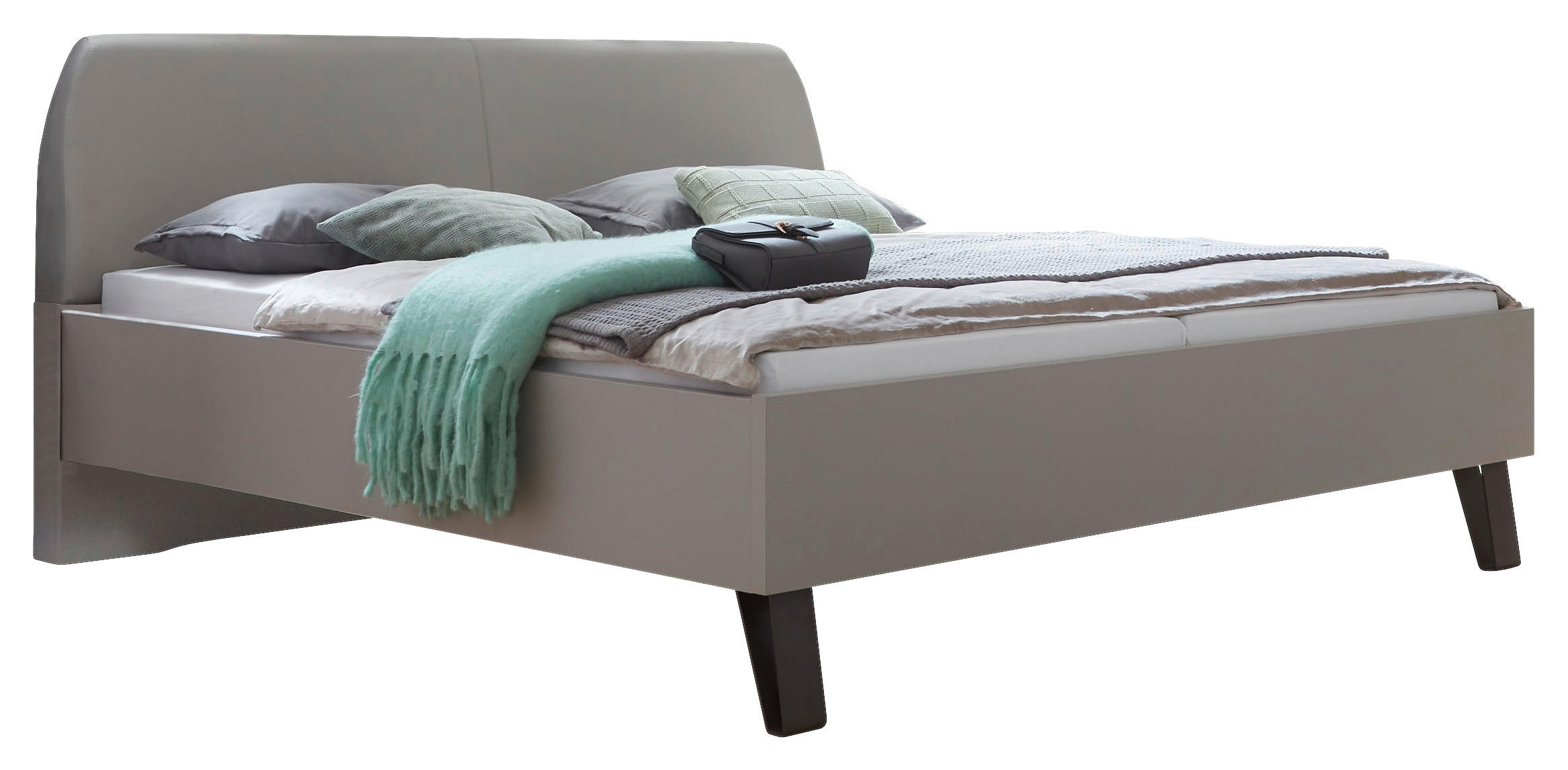 BETT 180/200 cm in Braun, Grau - Braun/Grau, Design, Holzwerkstoff/Textil (180/200cm) - Dieter Knoll