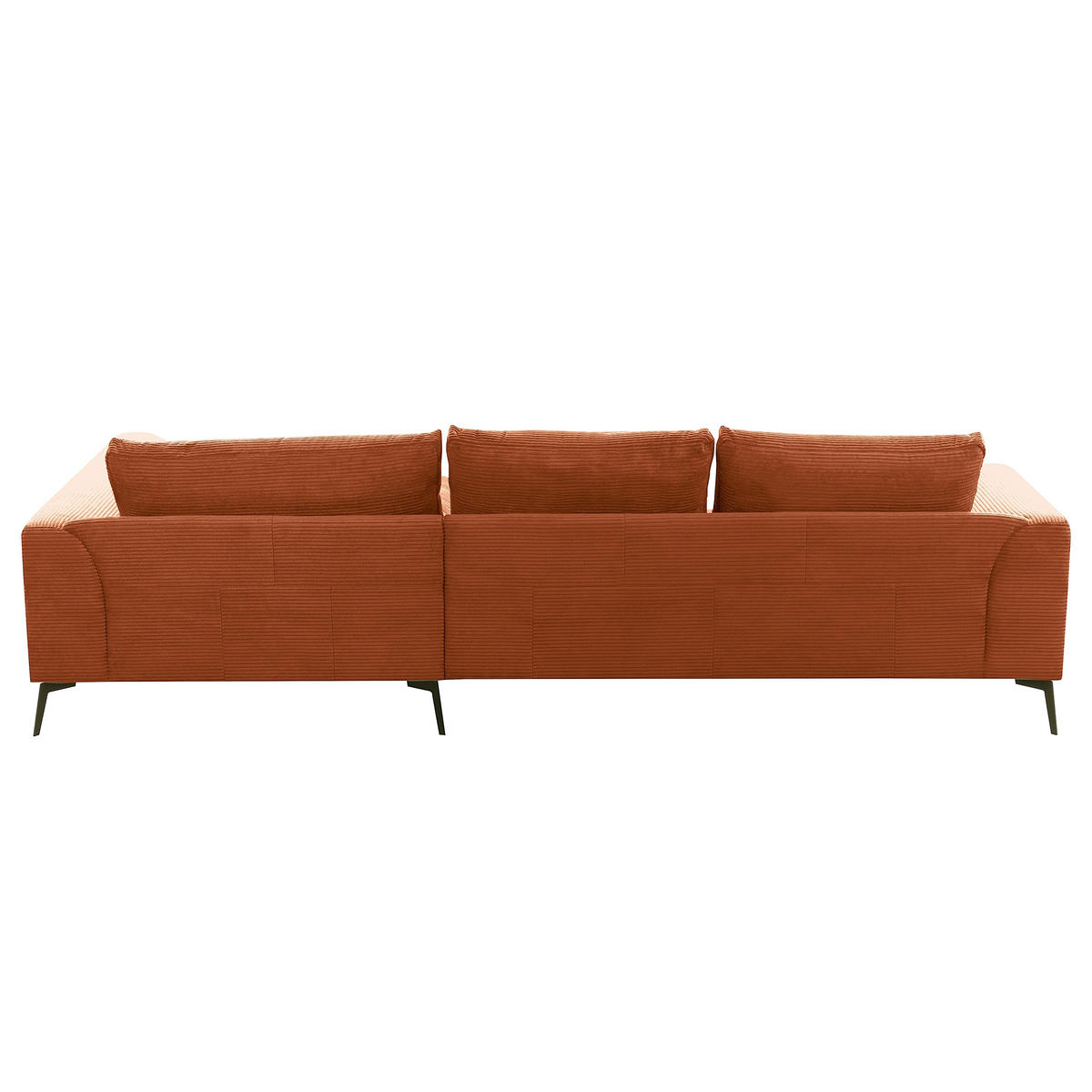 ECKSOFA Kupferfarben Cord Nierenkissen, Rückenkissen  - Schwarz/Kupferfarben, Design, Textil/Metall (313/172cm) - P & B