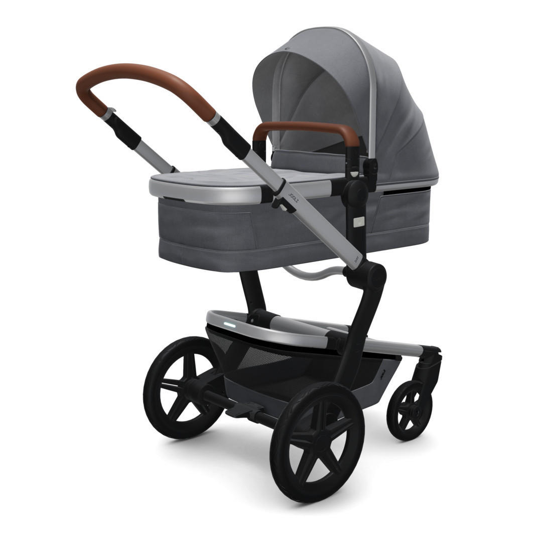 KINDERWAGENSET  Day+ Georgeous Grey  Grau  - Silberfarben/Grau, Trend, Textil/Metall (59,5/100-111/84cm) - Joolz