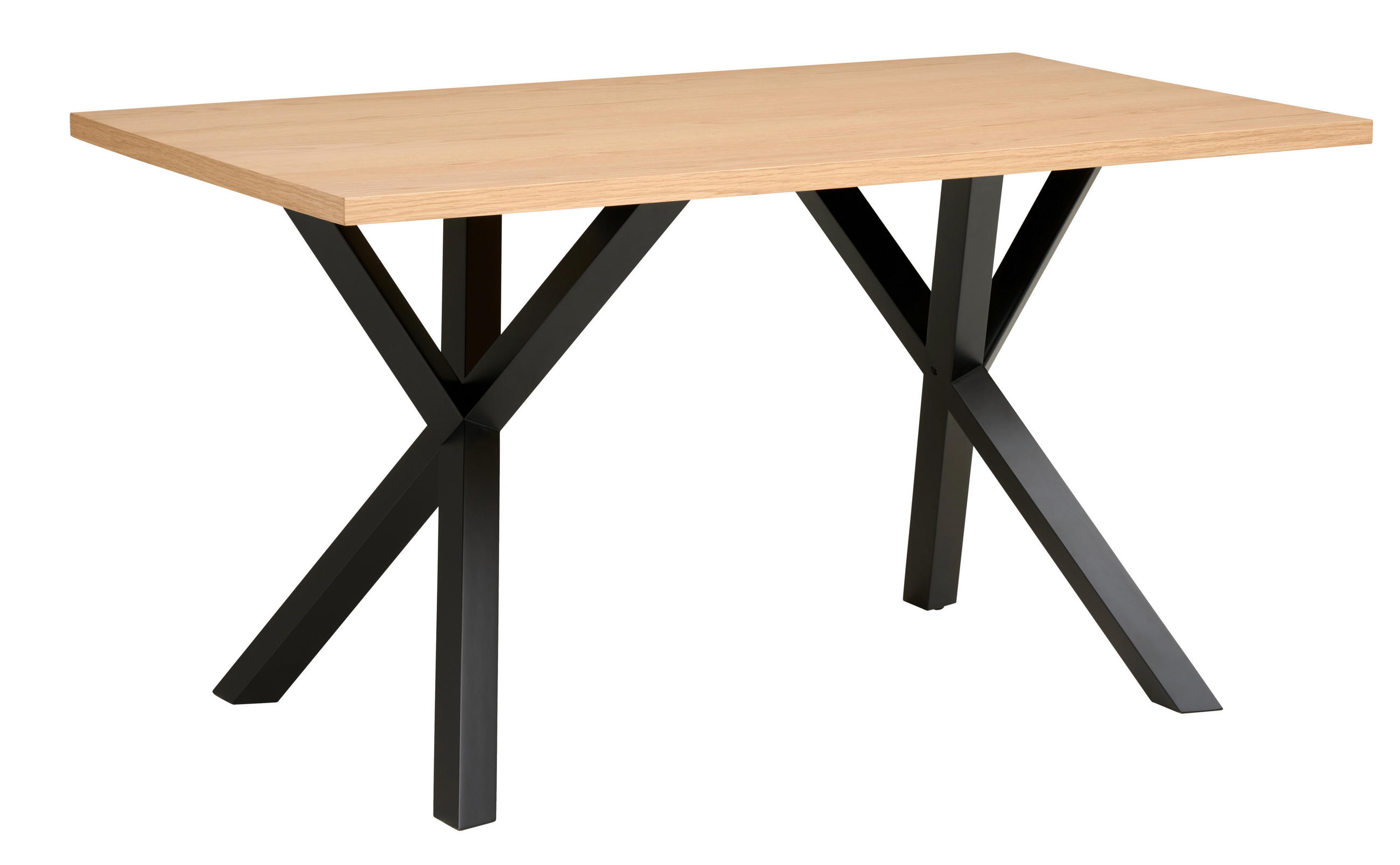 ESSTISCH in Holz  - Eichefarben/Schwarz, Basics, Holz (140/76/80cm) - Livetastic